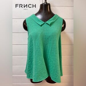 FRNCH Green Sleeveless Blouse Size M